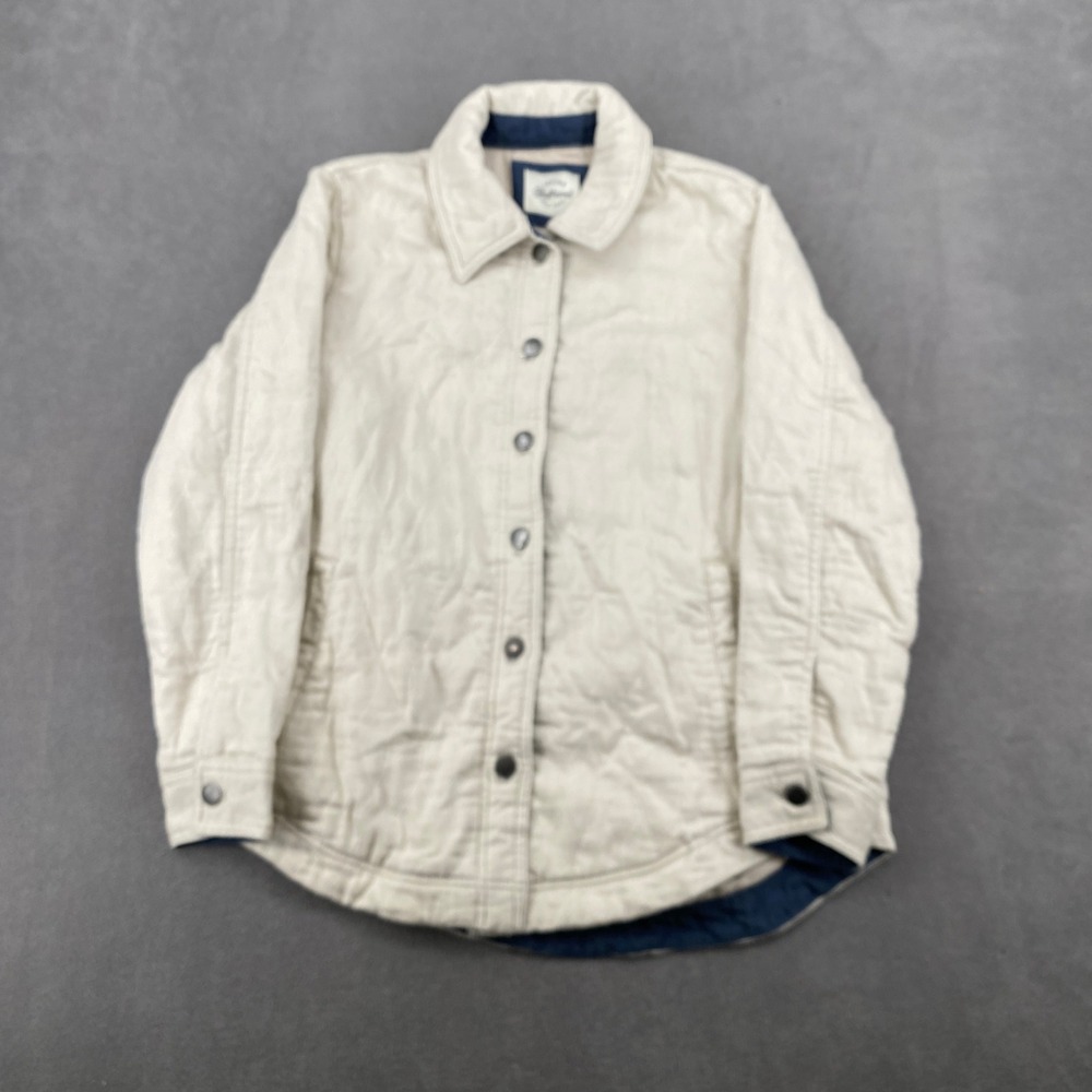 Jachs Girlfriend Cream Quilted Shirt Jacket Shacket Size M 1791105